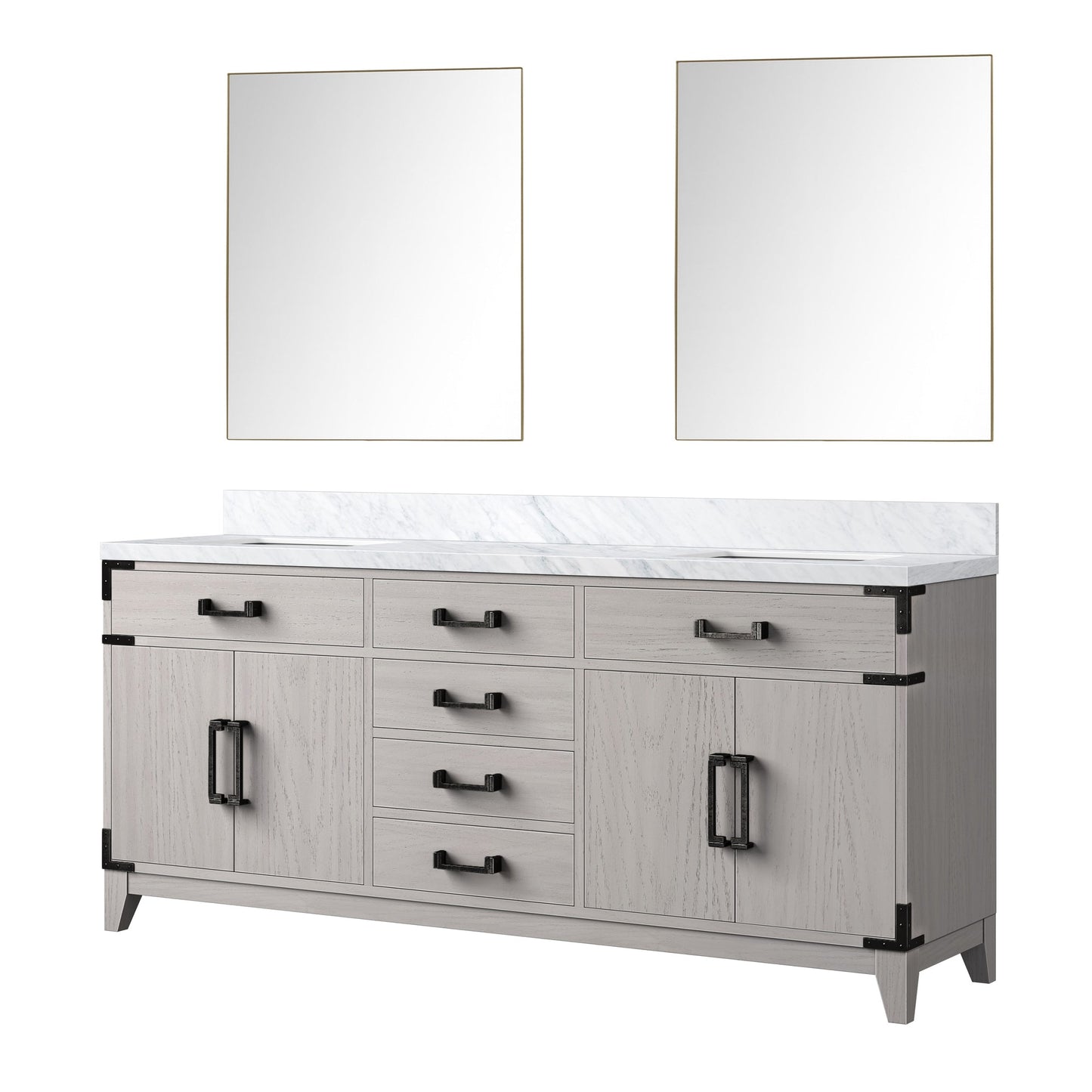 Laurel 72 in W x 22 in D White Oak Double Bath Vanity