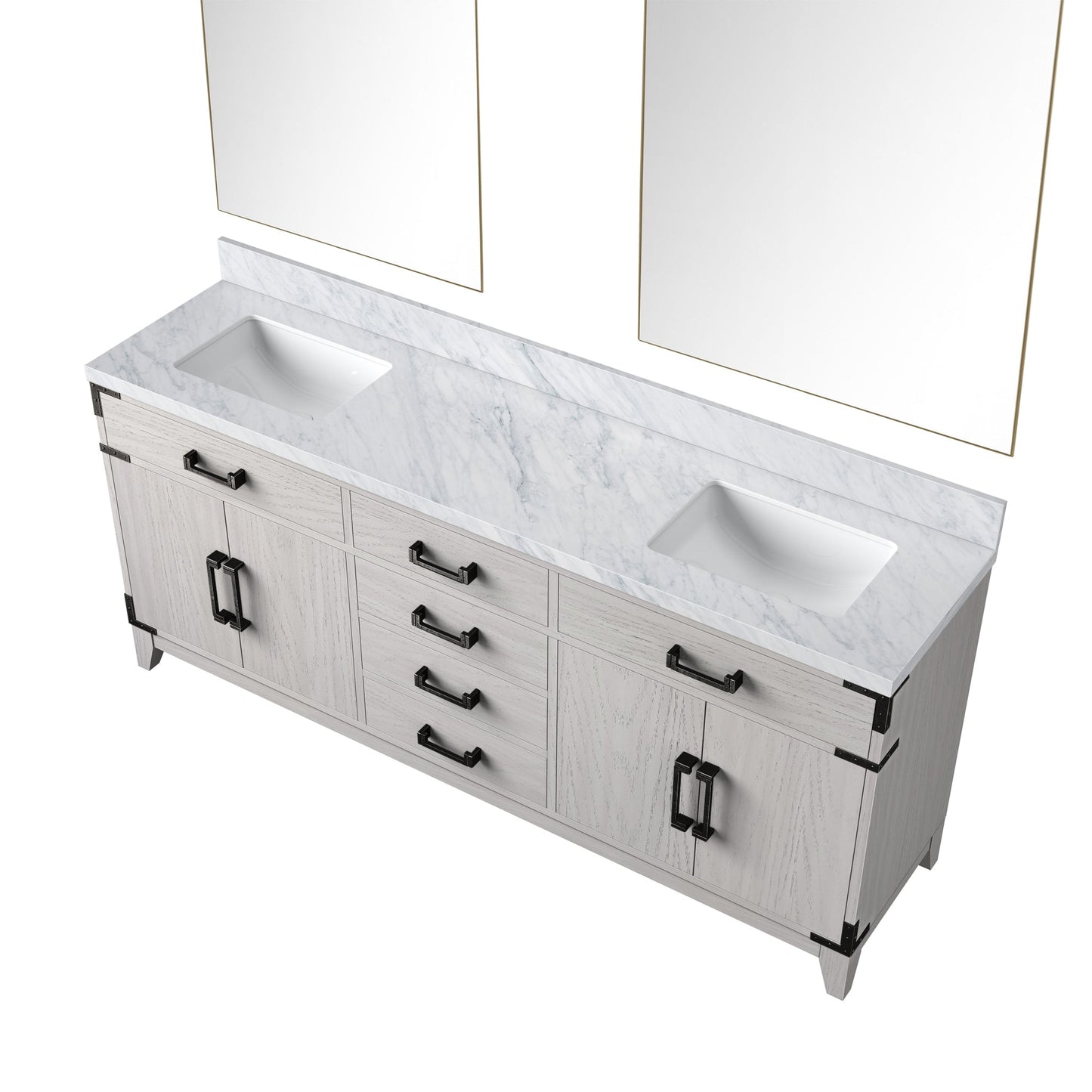 Laurel 72 in W x 22 in D White Oak Double Bath Vanity