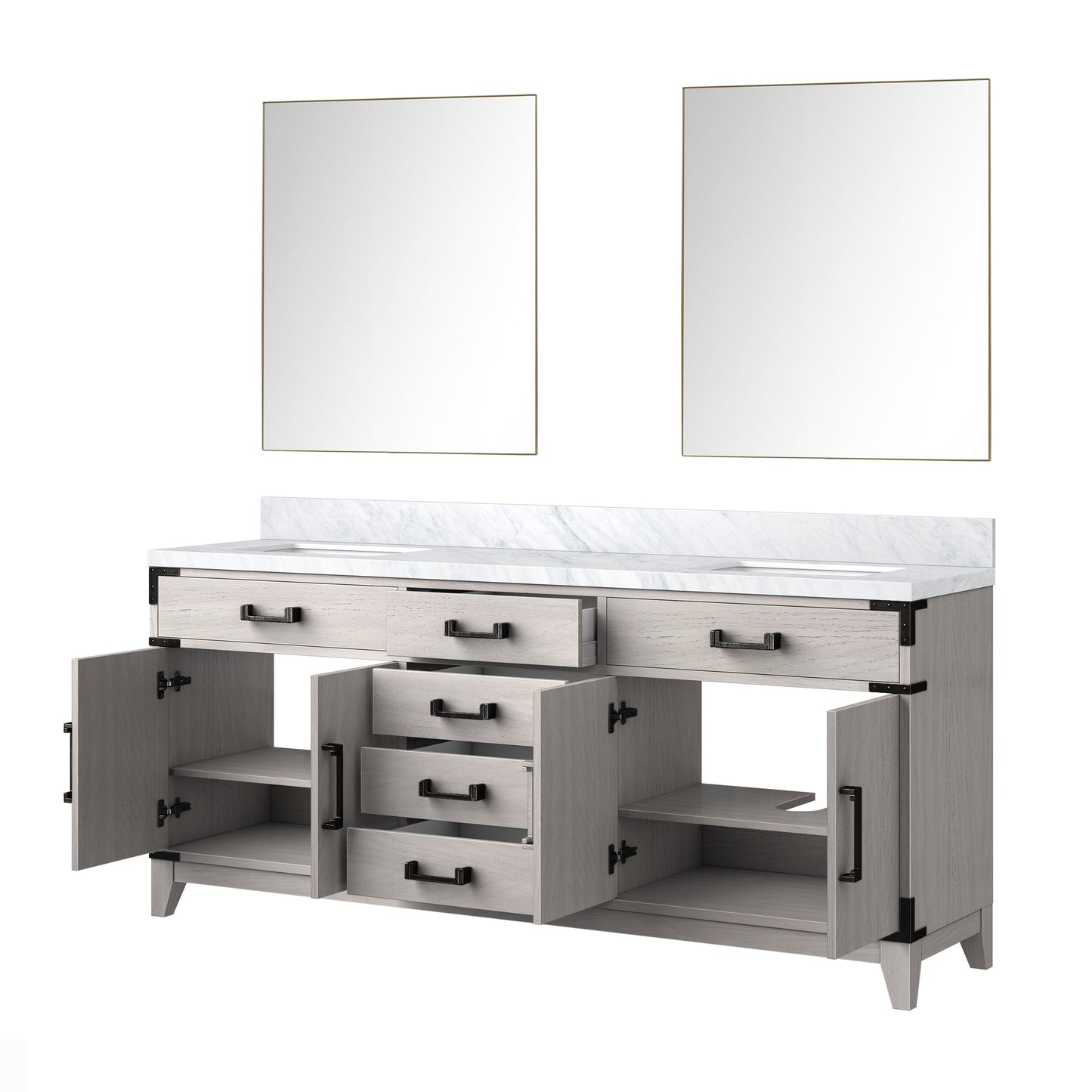 Laurel 72 in W x 22 in D White Oak Double Bath Vanity