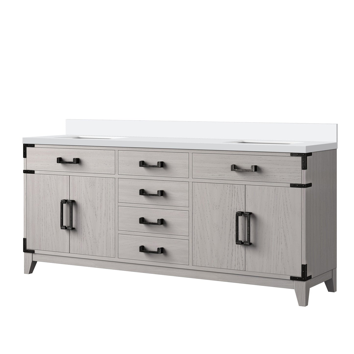 Laurel 72 in W x 22 in D White Oak Double Bath Vanity