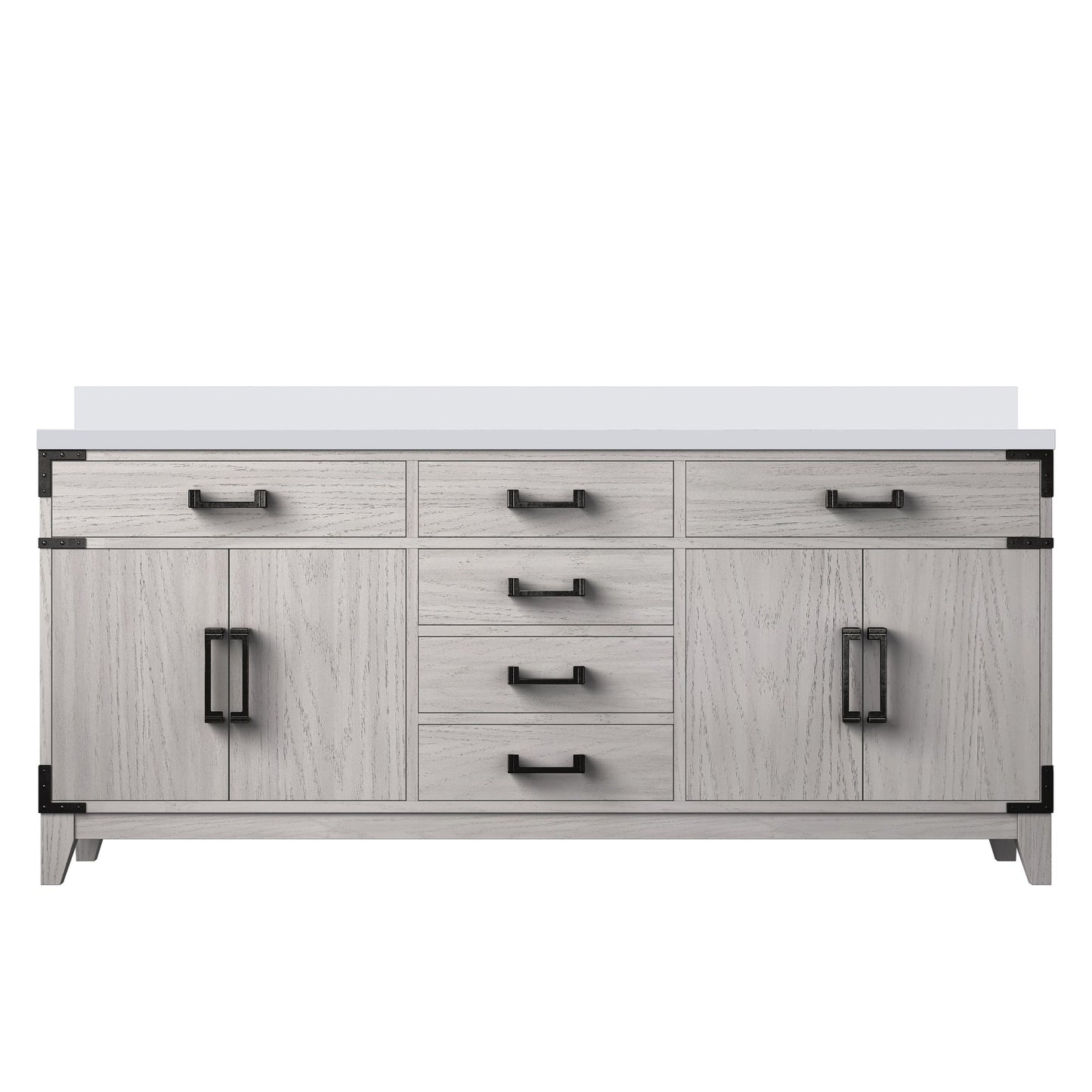 Laurel 72 in W x 22 in D White Oak Double Bath Vanity