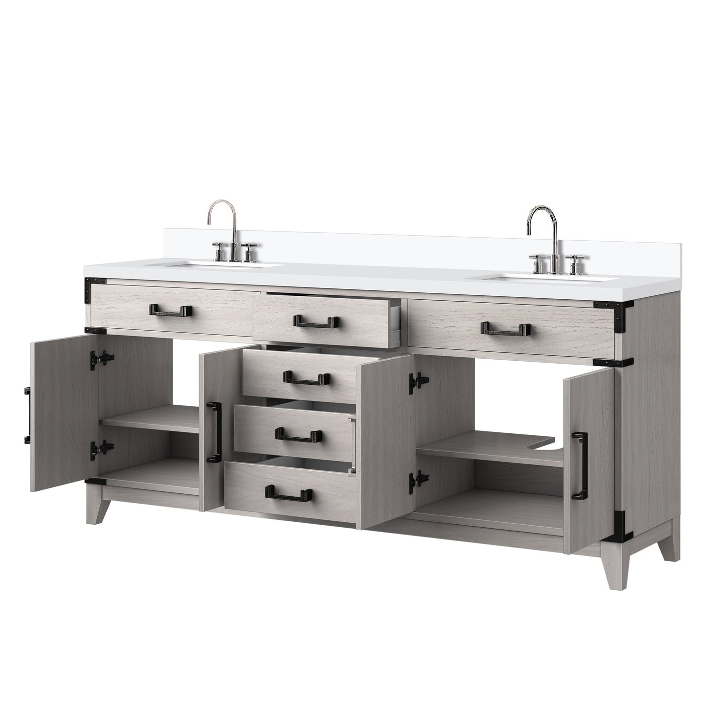 Laurel 72 in W x 22 in D White Oak Double Bath Vanity