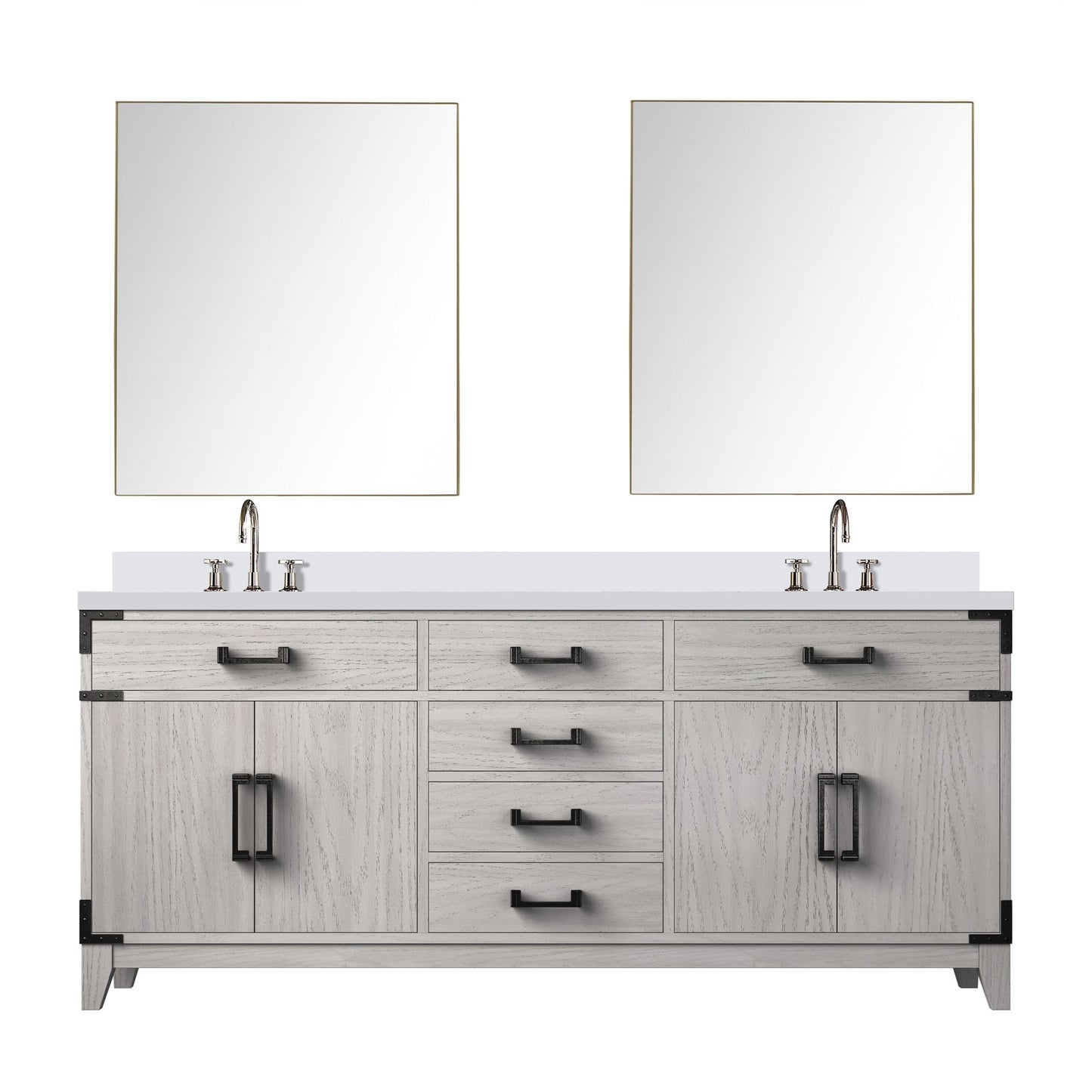 Laurel 72 in W x 22 in D White Oak Double Bath Vanity