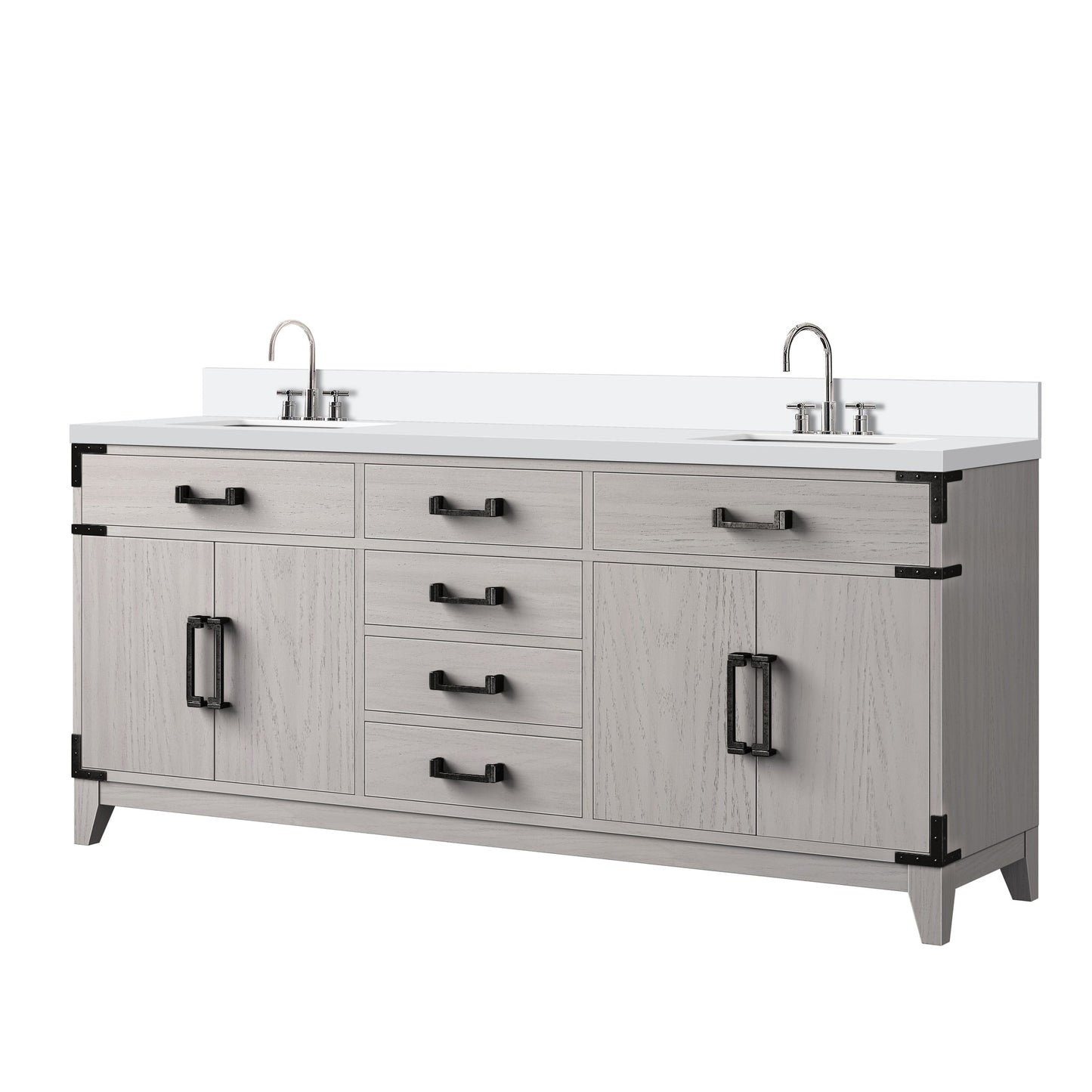 Laurel 72 in W x 22 in D White Oak Double Bath Vanity