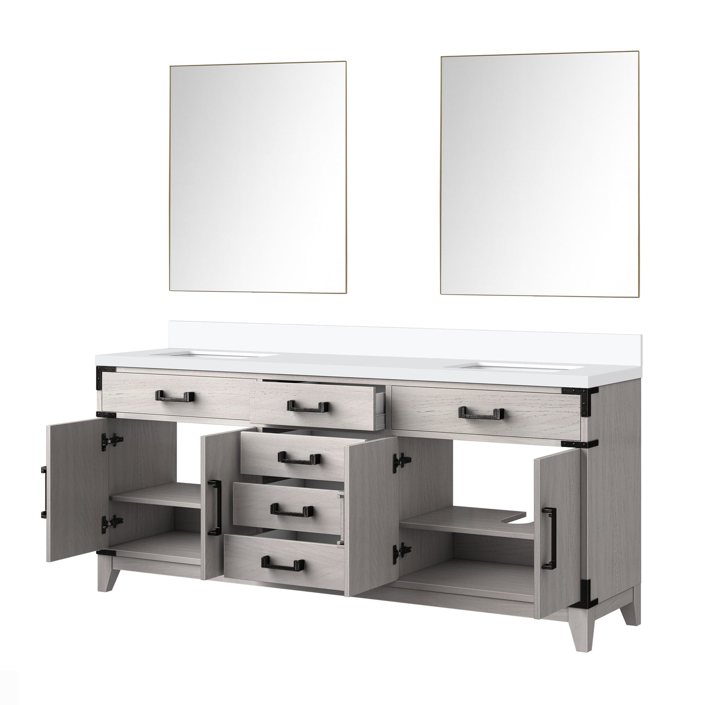 Laurel 72 in W x 22 in D White Oak Double Bath Vanity