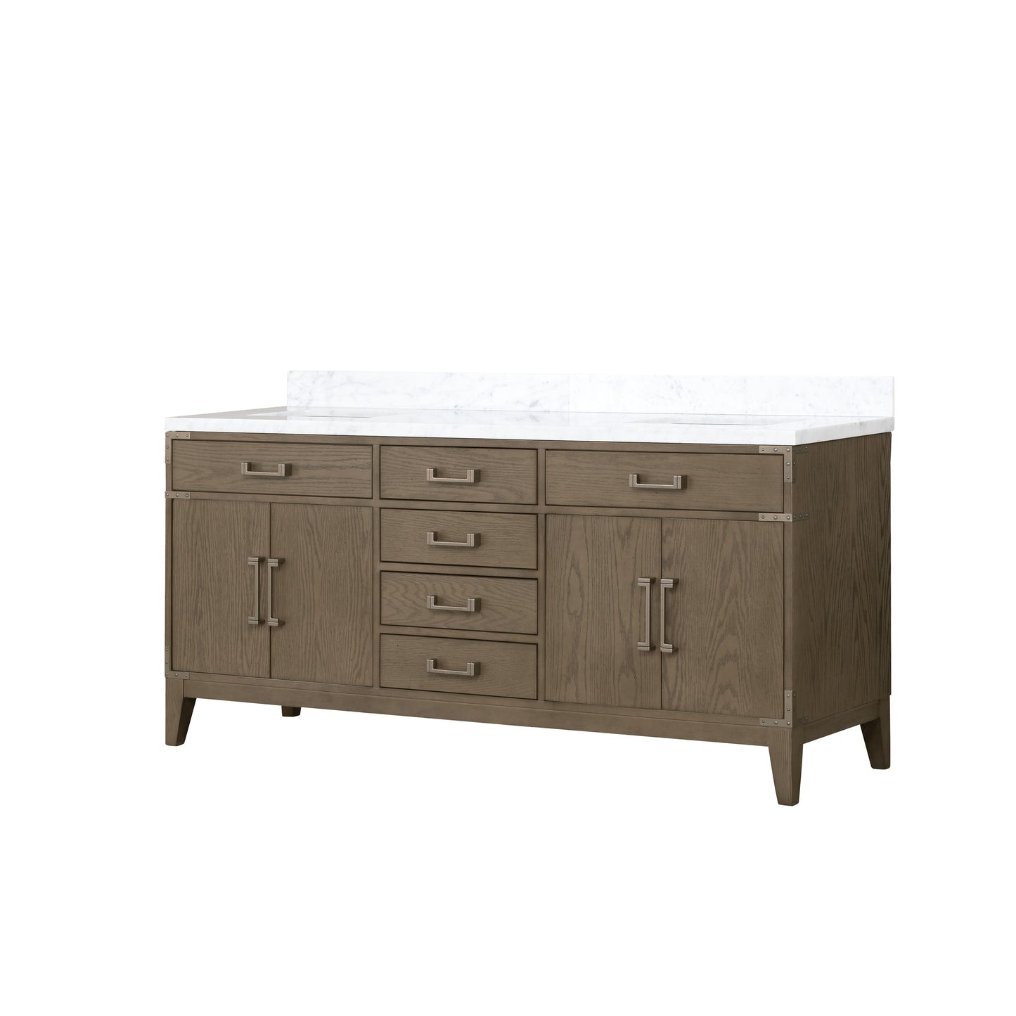 Laurel 72 in W x 22 in D Grey Oak Double Bath Vanity