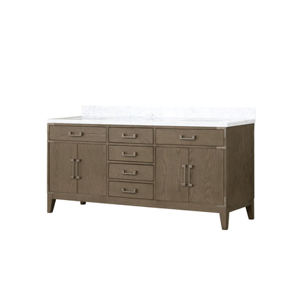 Laurel 72 in W x 22 in D Grey Oak Double Bath Vanity