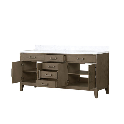 Laurel 72 in W x 22 in D Grey Oak Double Bath Vanity