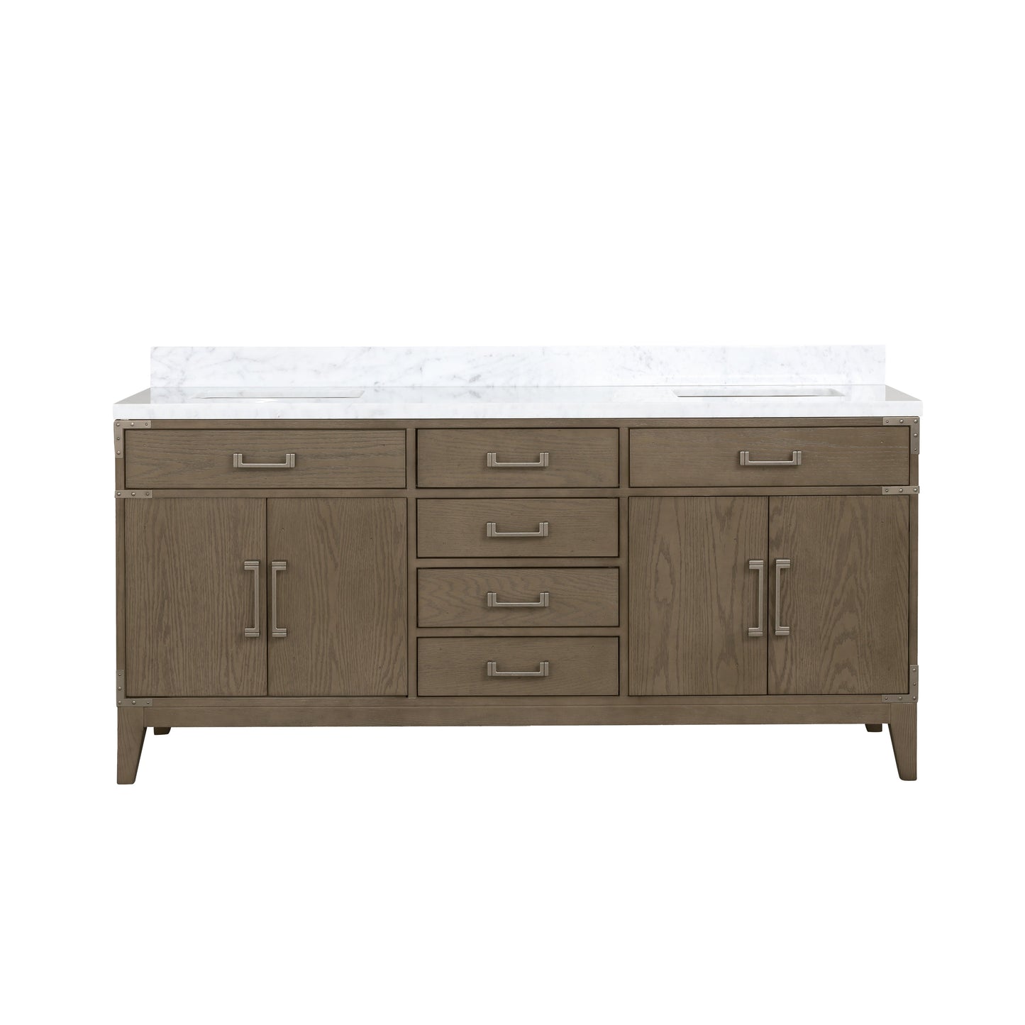 Laurel 72 in W x 22 in D Grey Oak Double Bath Vanity