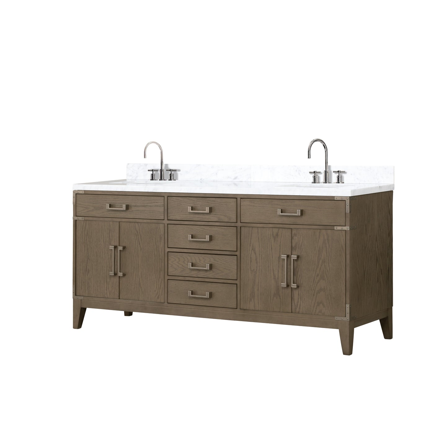 Laurel 72 in W x 22 in D Grey Oak Double Bath Vanity