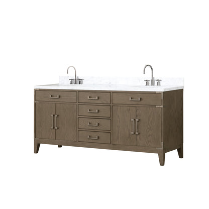 Laurel 72 in W x 22 in D Grey Oak Double Bath Vanity