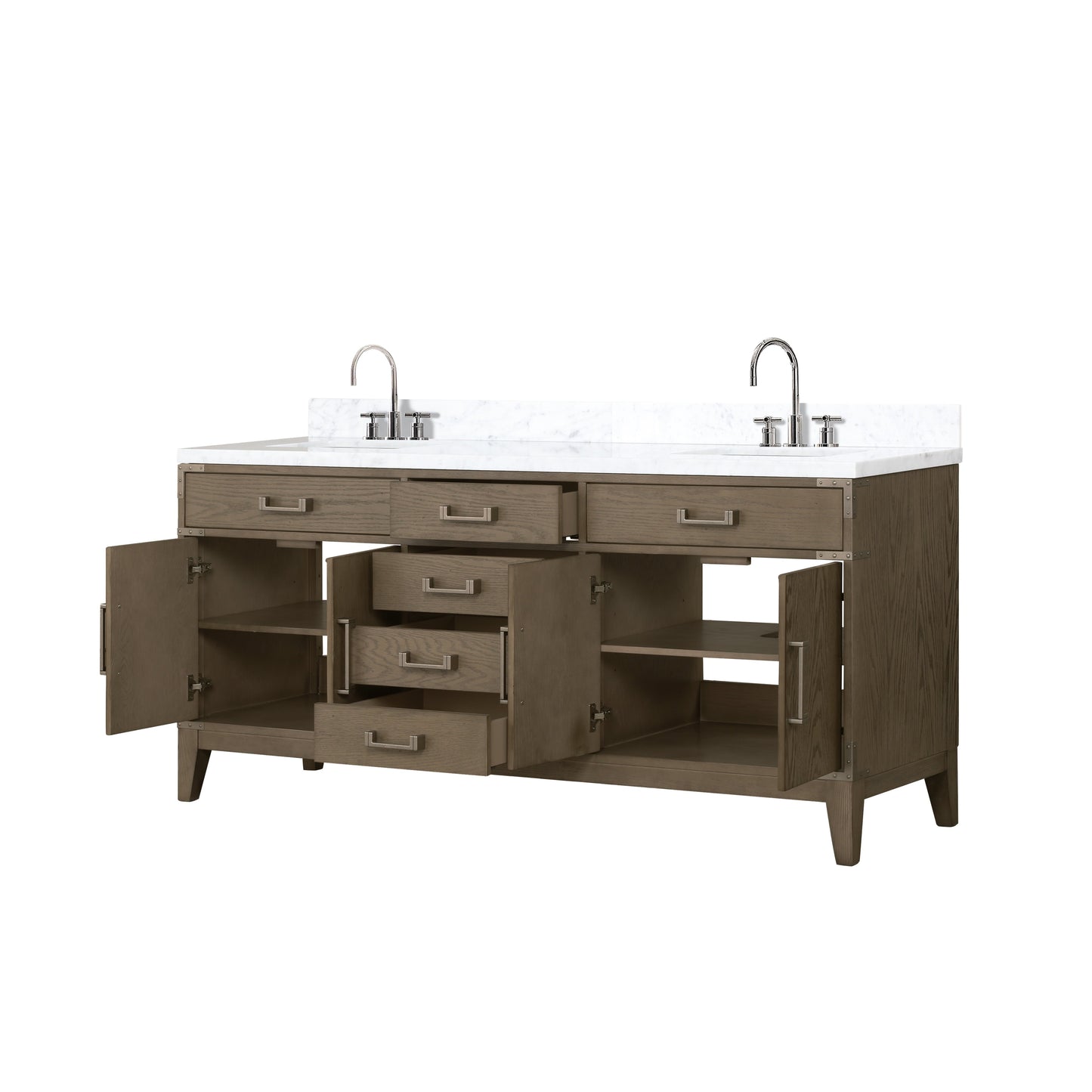 Laurel 72 in W x 22 in D Grey Oak Double Bath Vanity