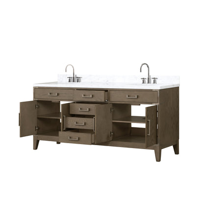 Laurel 72 in W x 22 in D Grey Oak Double Bath Vanity