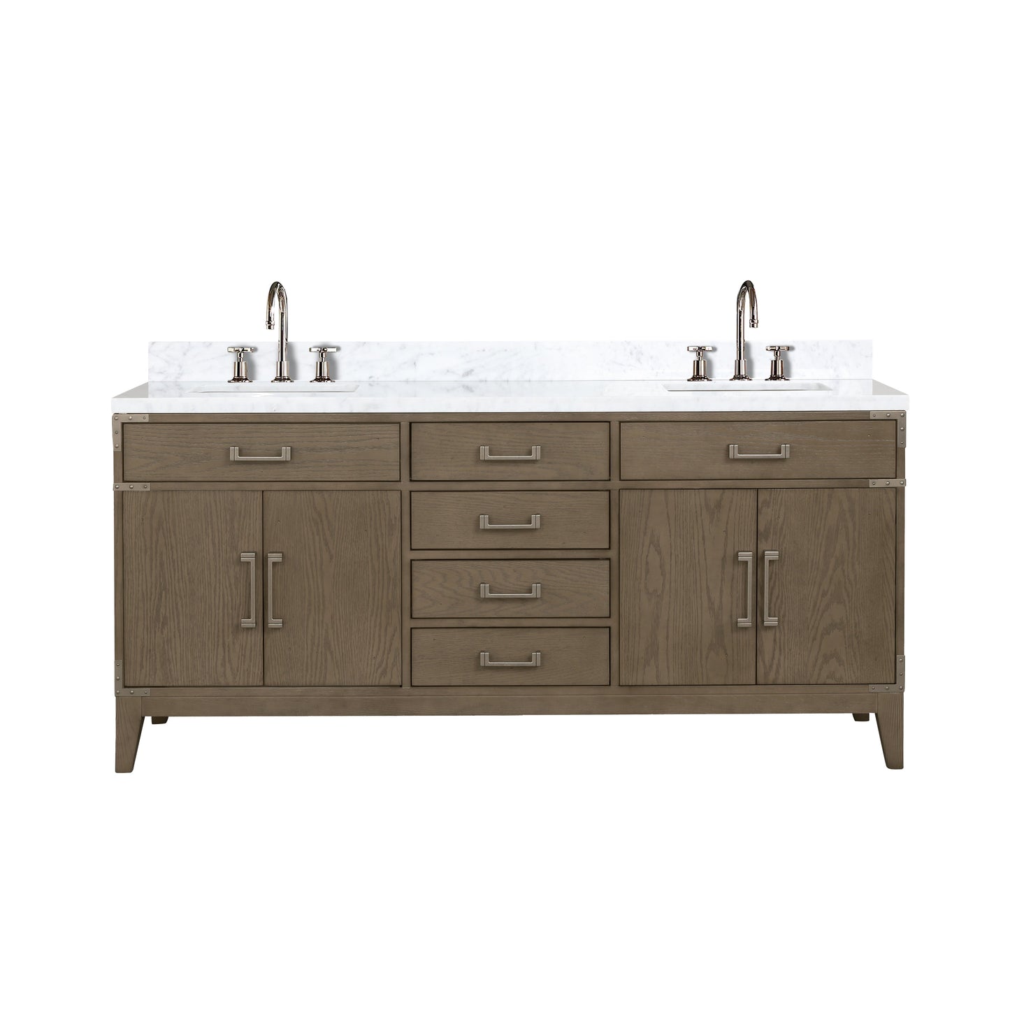 Laurel 72 in W x 22 in D Grey Oak Double Bath Vanity