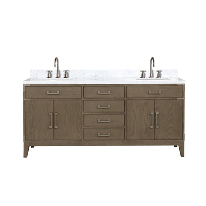 Laurel 72 in W x 22 in D Grey Oak Double Bath Vanity