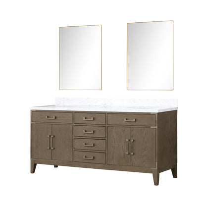 Laurel 72 in W x 22 in D Grey Oak Double Bath Vanity