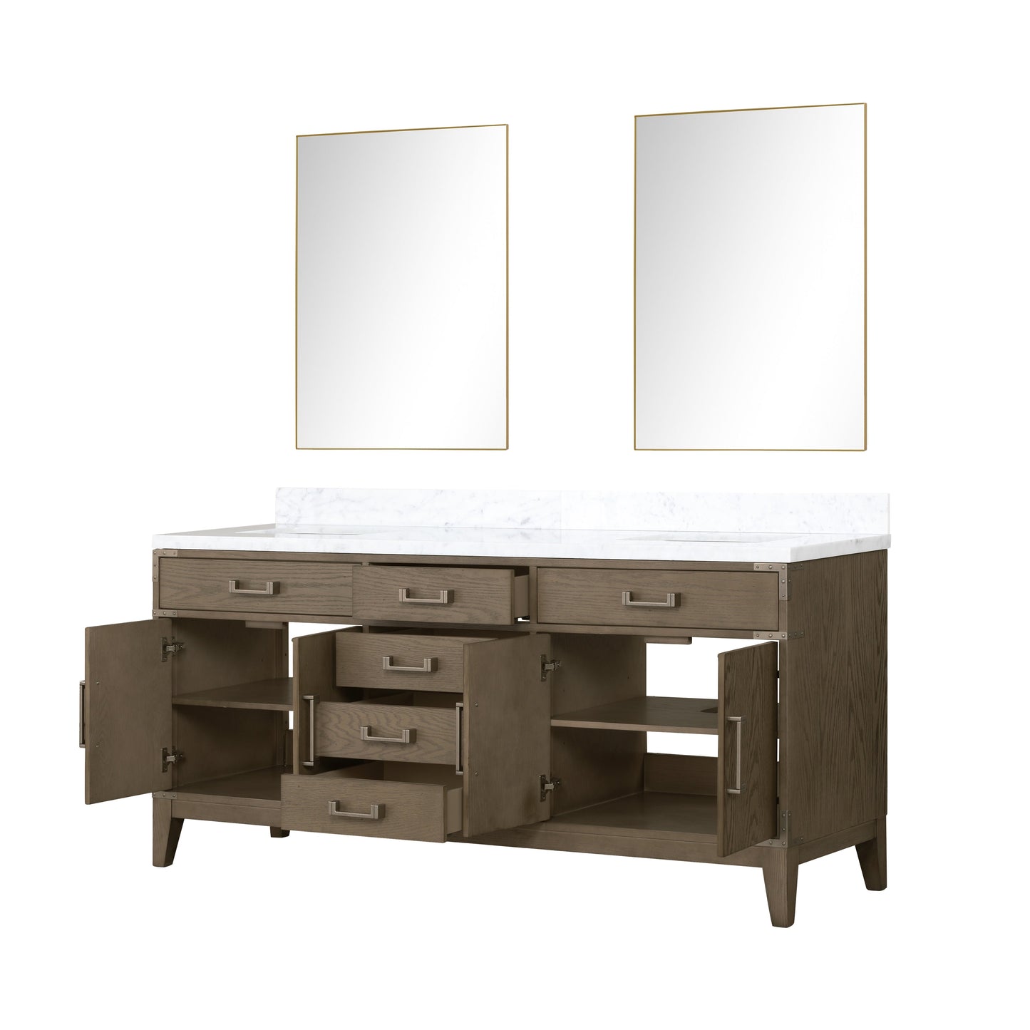 Laurel 72 in W x 22 in D Grey Oak Double Bath Vanity