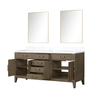 Laurel 72 in W x 22 in D Grey Oak Double Bath Vanity