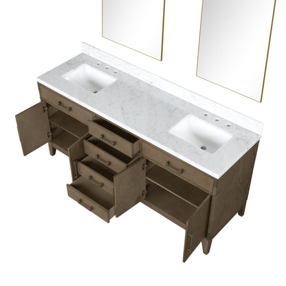 Laurel 72 in W x 22 in D Grey Oak Double Bath Vanity