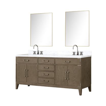Laurel 72 in W x 22 in D Grey Oak Double Bath Vanity