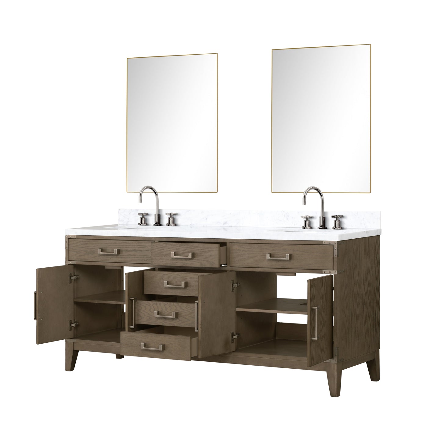 Laurel 72 in W x 22 in D Grey Oak Double Bath Vanity