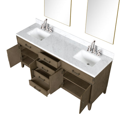 Laurel 72 in W x 22 in D Grey Oak Double Bath Vanity