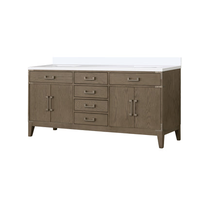 Laurel 72 in W x 22 in D Grey Oak Double Bath Vanity