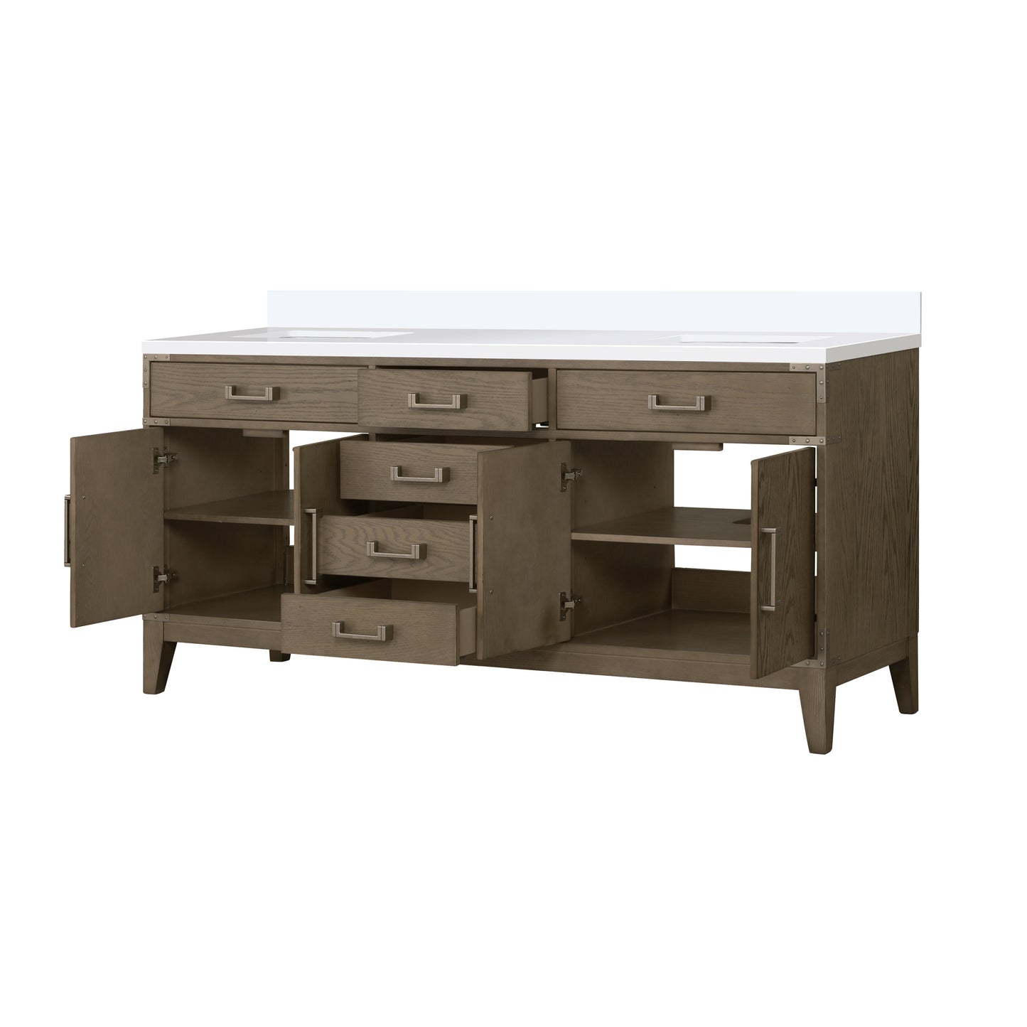 Laurel 72 in W x 22 in D Grey Oak Double Bath Vanity