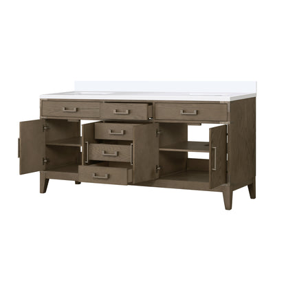 Laurel 72 in W x 22 in D Grey Oak Double Bath Vanity