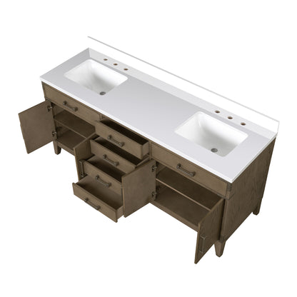 Laurel 72 in W x 22 in D Grey Oak Double Bath Vanity