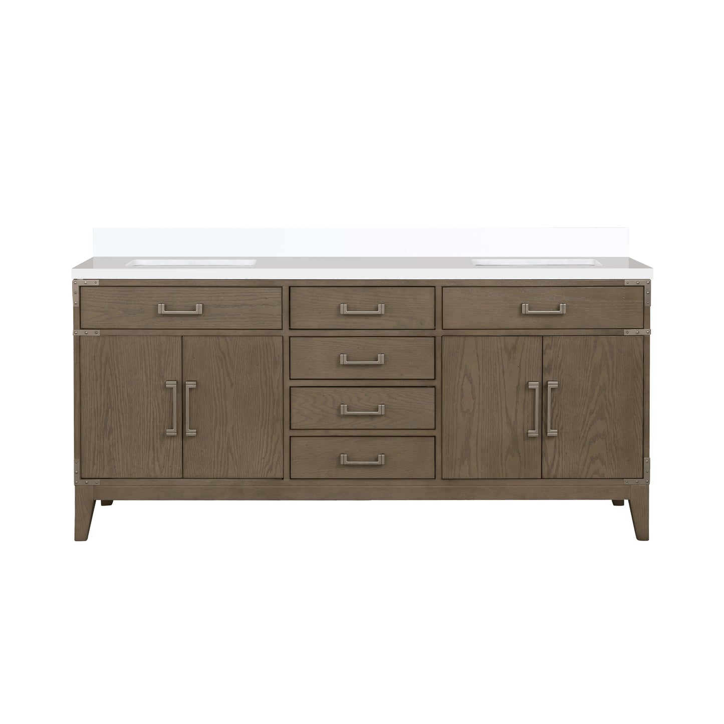 Laurel 72 in W x 22 in D Grey Oak Double Bath Vanity