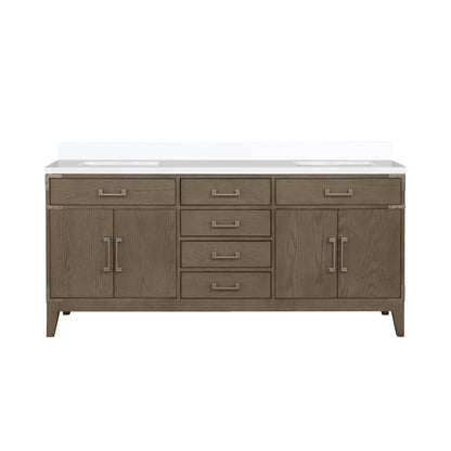 Laurel 72 in W x 22 in D Grey Oak Double Bath Vanity