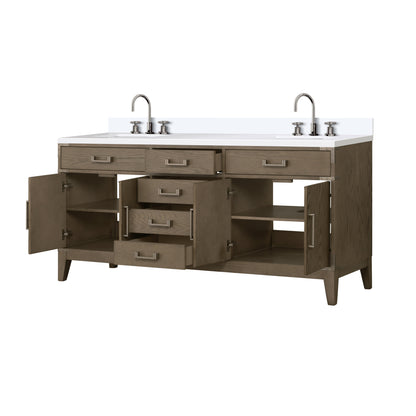 Laurel 72 in W x 22 in D Grey Oak Double Bath Vanity