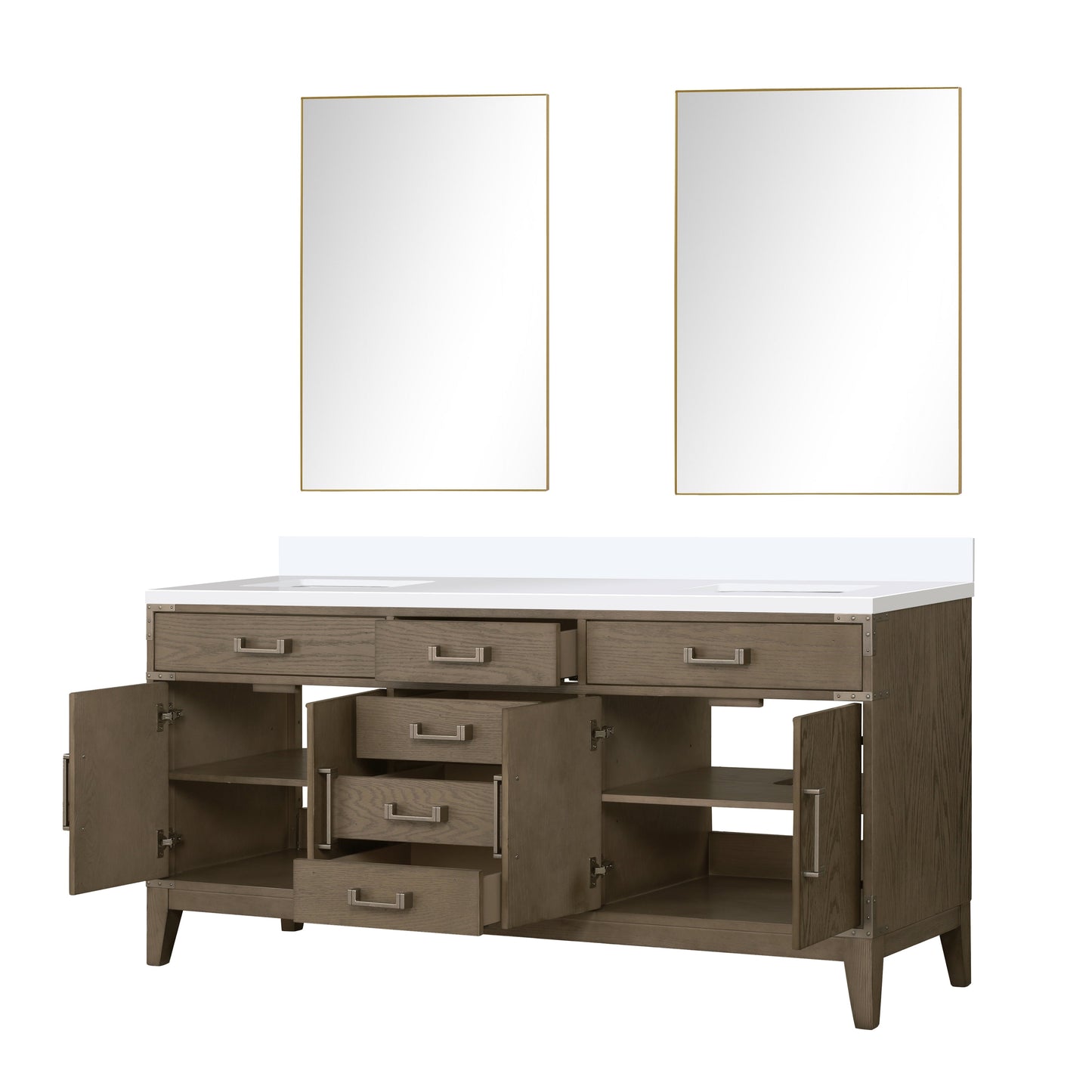 Laurel 72 in W x 22 in D Grey Oak Double Bath Vanity