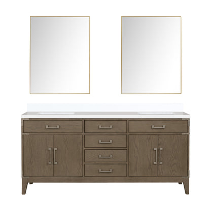 Laurel 72 in W x 22 in D Grey Oak Double Bath Vanity