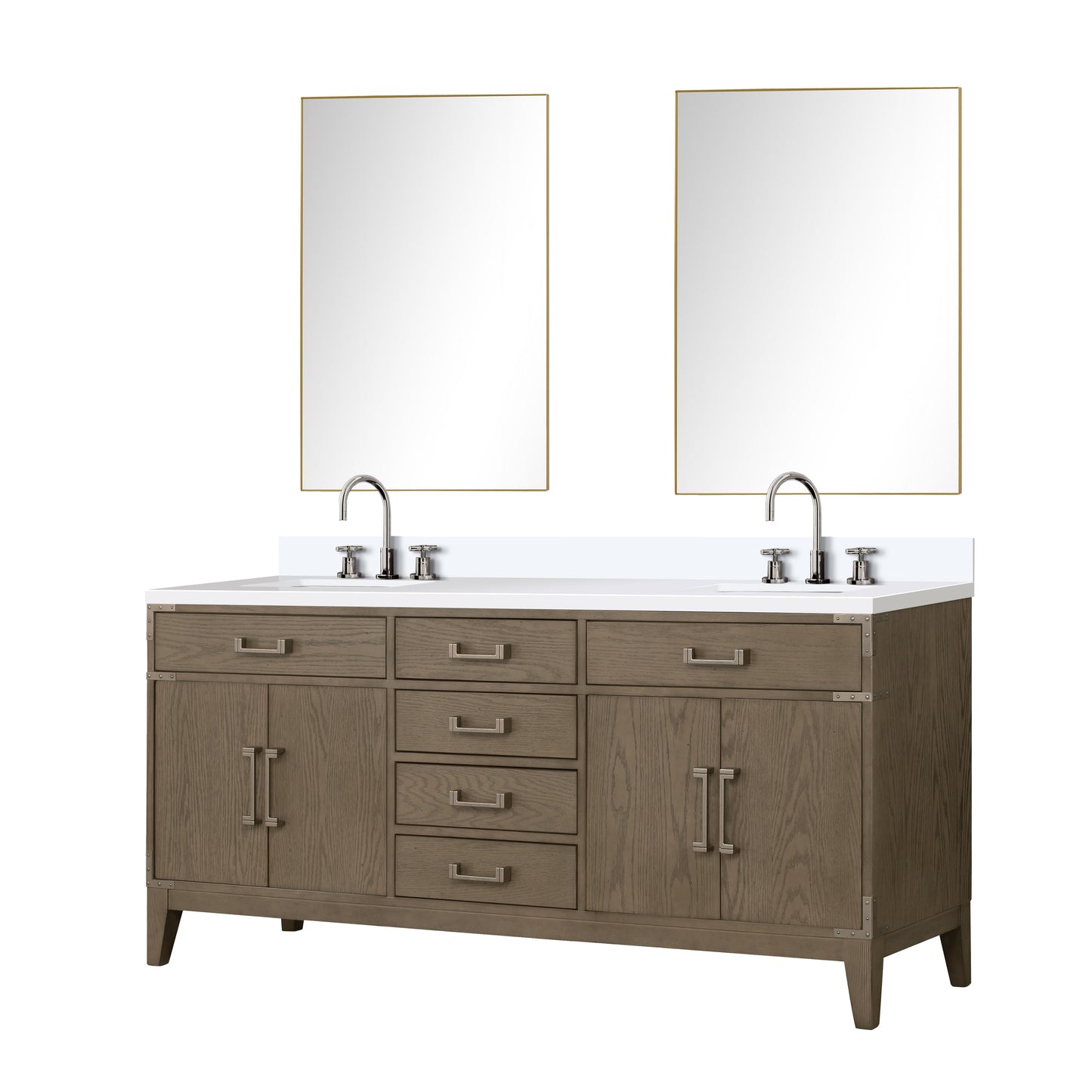 Laurel 72 in W x 22 in D Grey Oak Double Bath Vanity