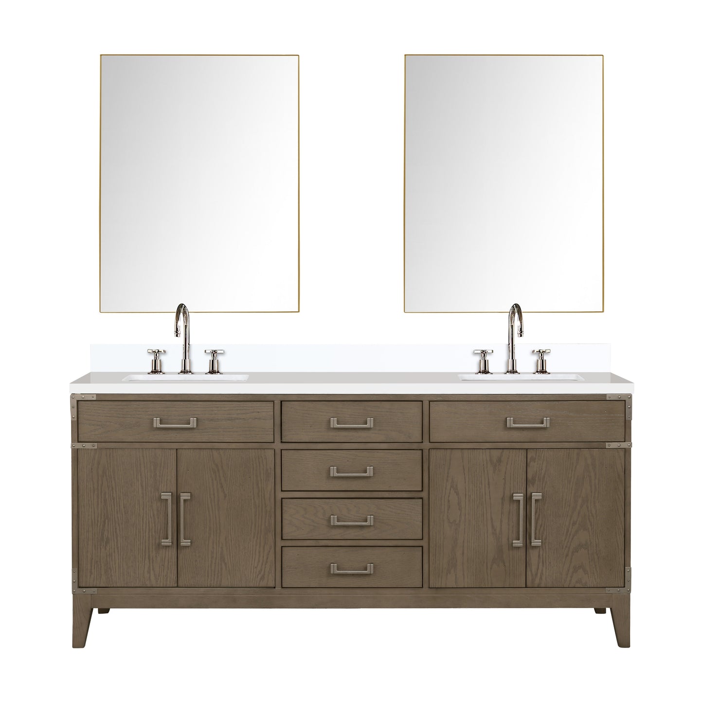 Laurel 72 in W x 22 in D Grey Oak Double Bath Vanity