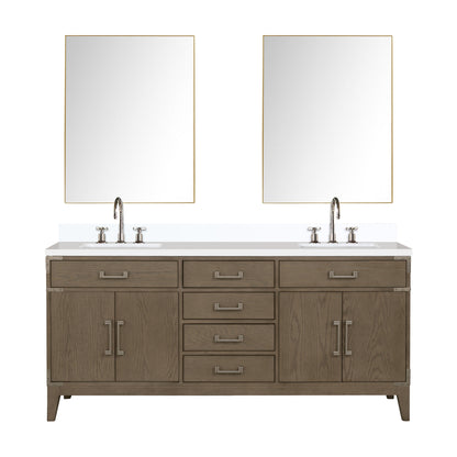 Laurel 72 in W x 22 in D Grey Oak Double Bath Vanity