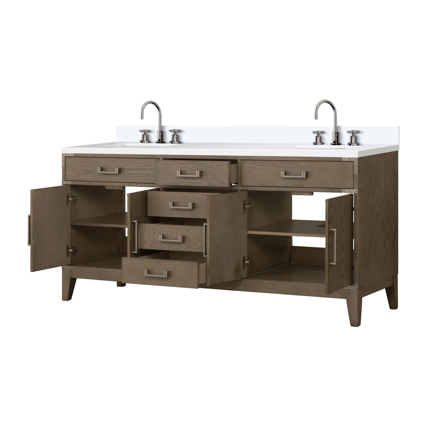 Laurel 72 in W x 22 in D Grey Oak Double Bath Vanity