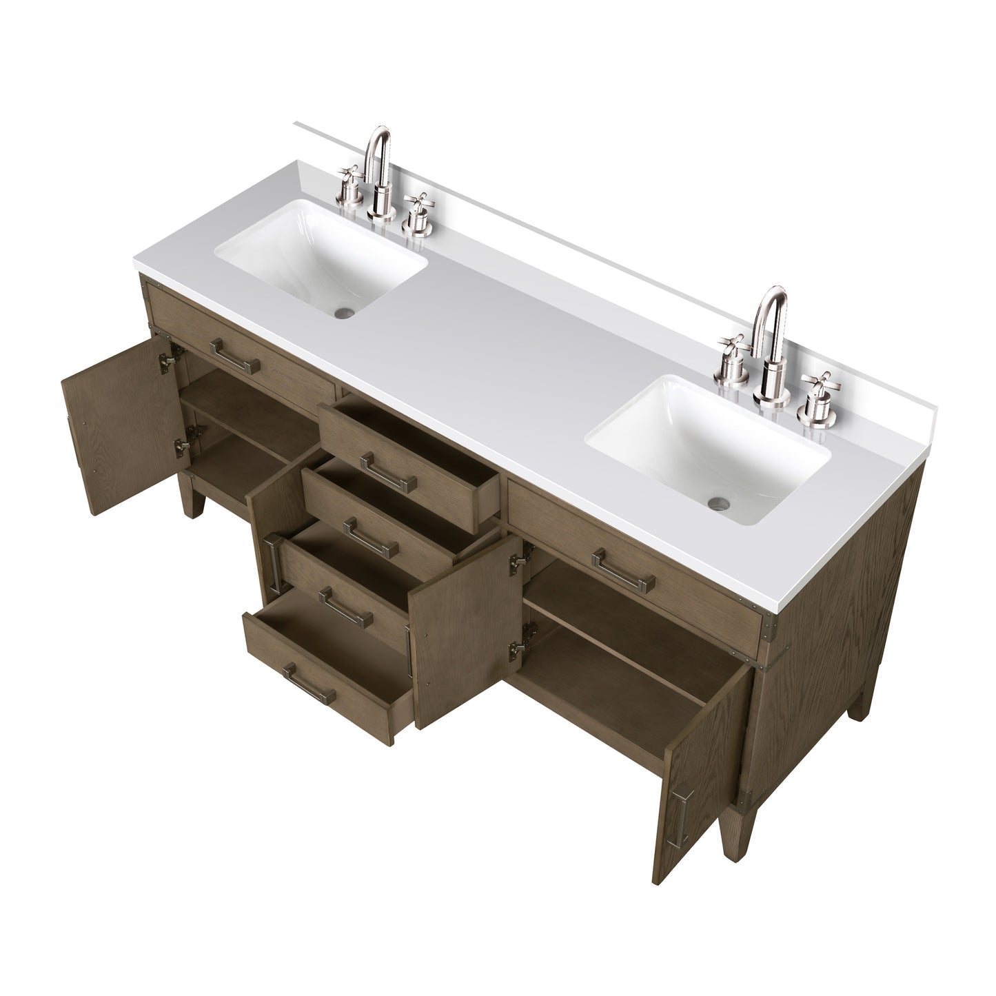 Laurel 72 in W x 22 in D Grey Oak Double Bath Vanity