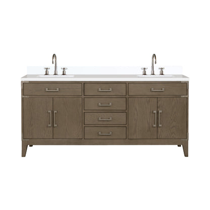 Laurel 72 in W x 22 in D Grey Oak Double Bath Vanity