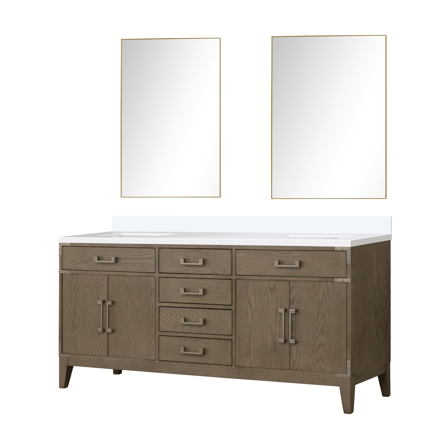 Laurel 72 in W x 22 in D Grey Oak Double Bath Vanity
