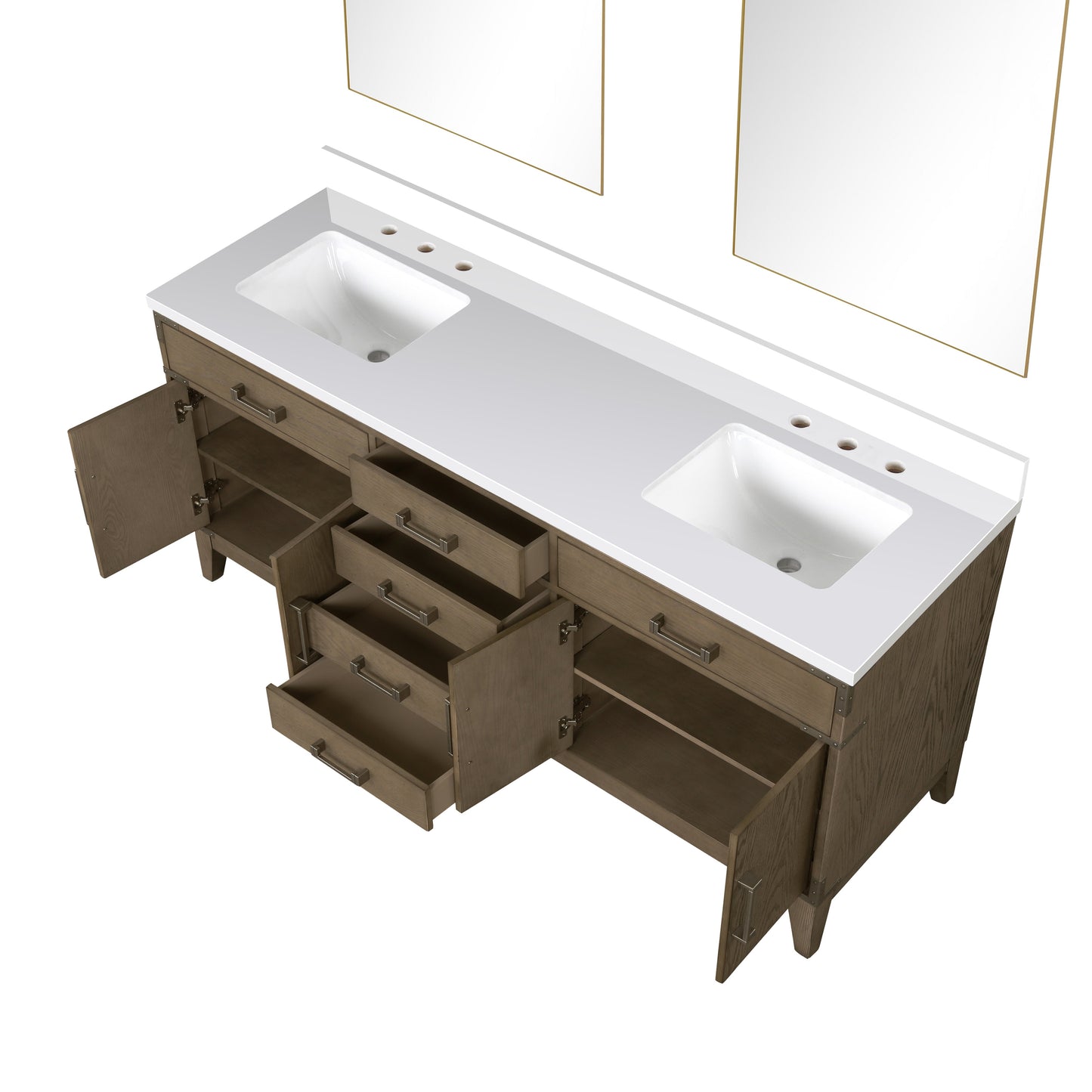 Laurel 72 in W x 22 in D Grey Oak Double Bath Vanity