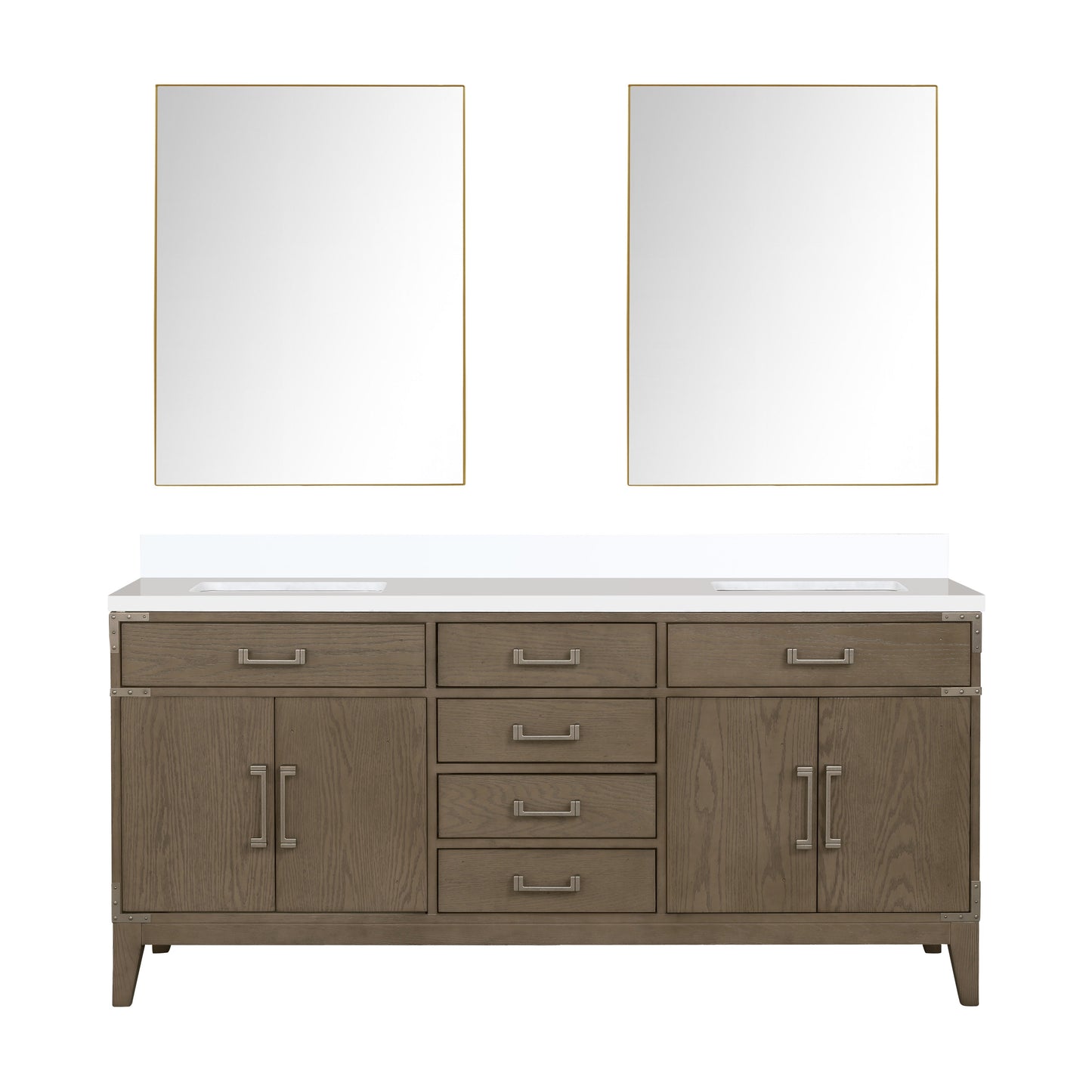 Laurel 72 in W x 22 in D Grey Oak Double Bath Vanity