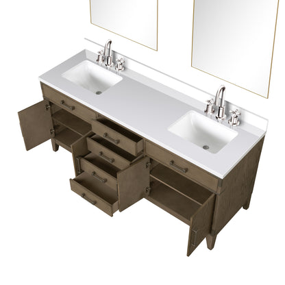 Laurel 72 in W x 22 in D Grey Oak Double Bath Vanity