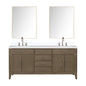 Laurel 72 in W x 22 in D Grey Oak Double Bath Vanity