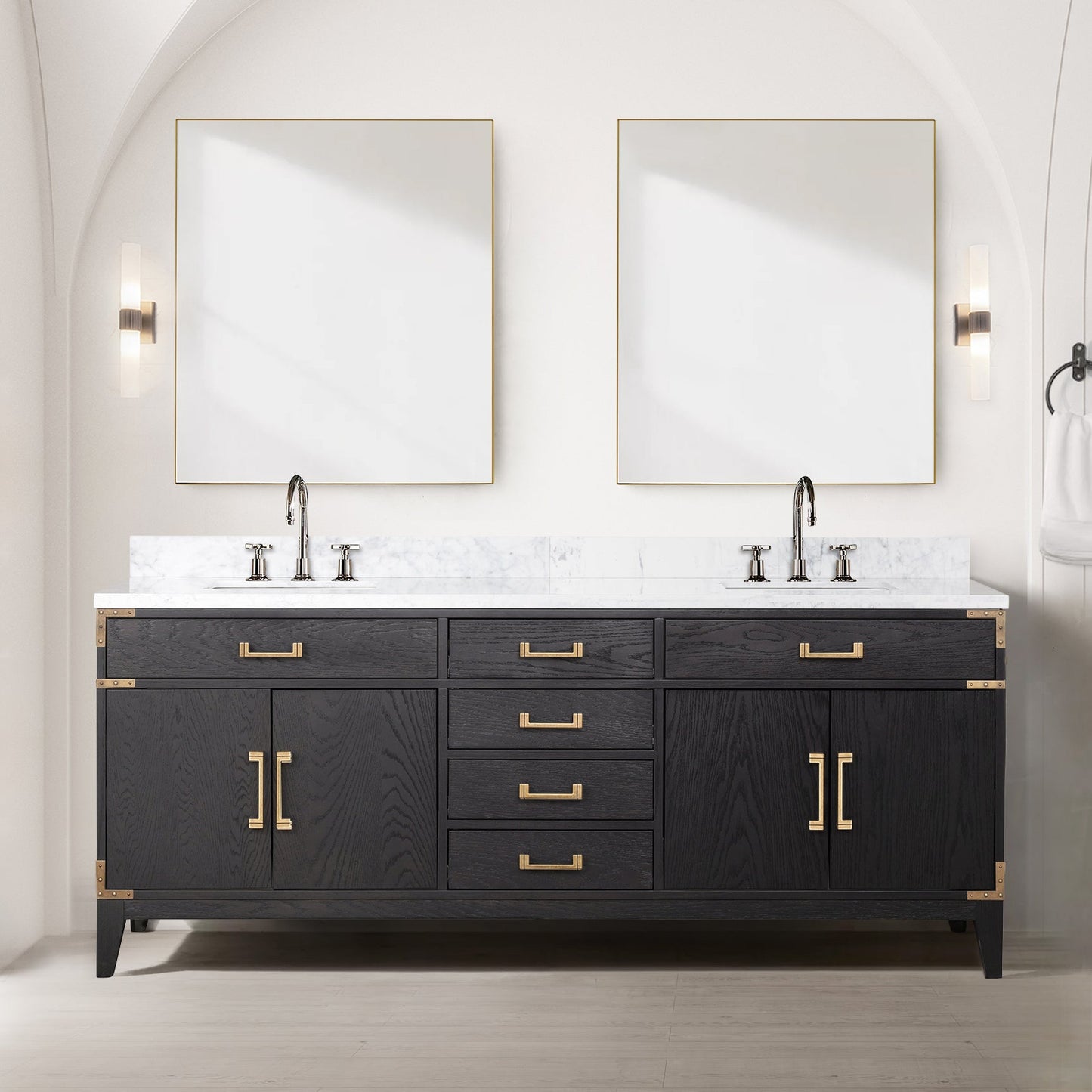 Laurel 80 in W x 22 in D Black Oak Double Bath Vanity