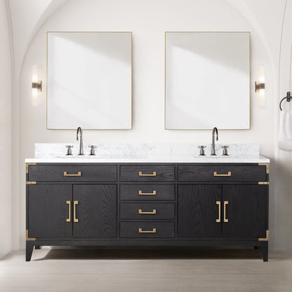 Laurel 80 in W x 22 in D Black Oak Double Bath Vanity