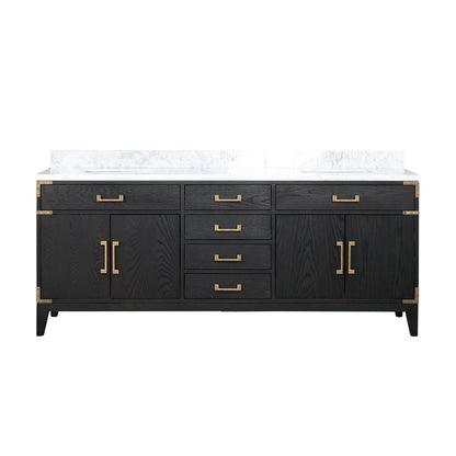 Laurel 80 in W x 22 in D Black Oak Double Bath Vanity