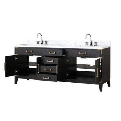 Laurel 80 in W x 22 in D Black Oak Double Bath Vanity